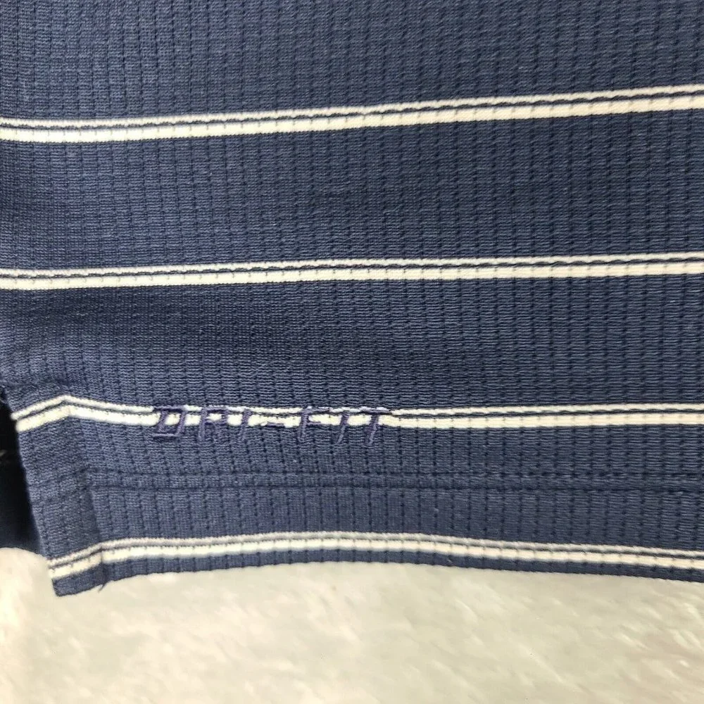Nike Mens Performance Dri_Fit shirt. Navy and white Stripped‎ Size XL